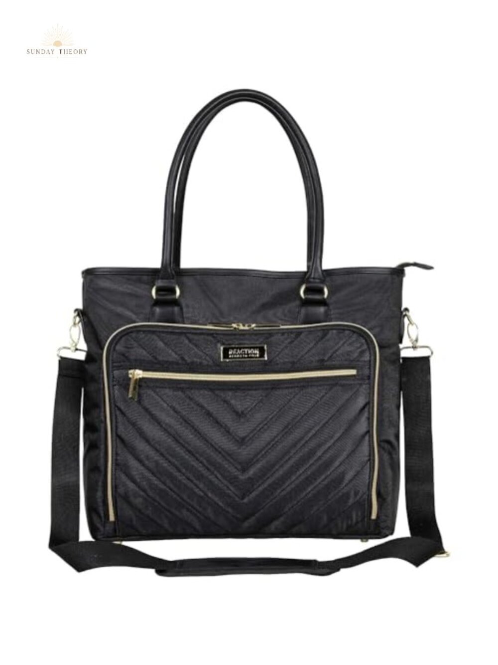 Quilted Chevron 15" Laptop & Tablet Business Tote with Removable Shoulder Strap